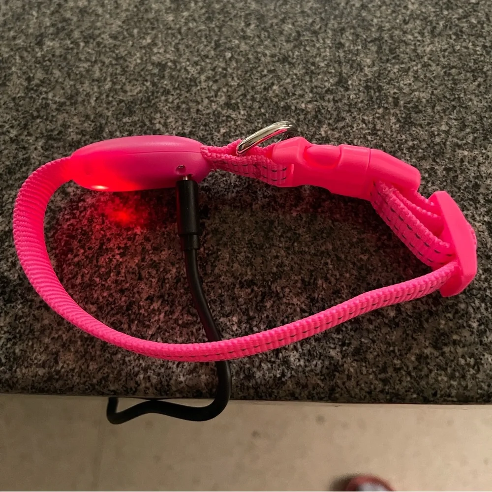 Led dog collar with USB charger for small dogs 12 x 0.6 inches